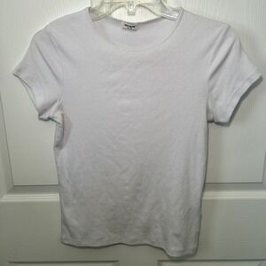 NWOT Women's COTTON:ON‎ White The One Rib Crew Neck Short Sleeve T-Shirt Medium
